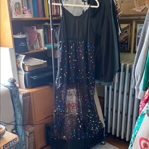 Shein Black Dress with Colorful Sequin Details NWT